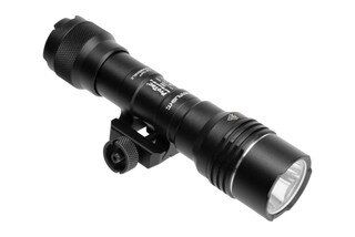 Rail mounted weapon light, black.